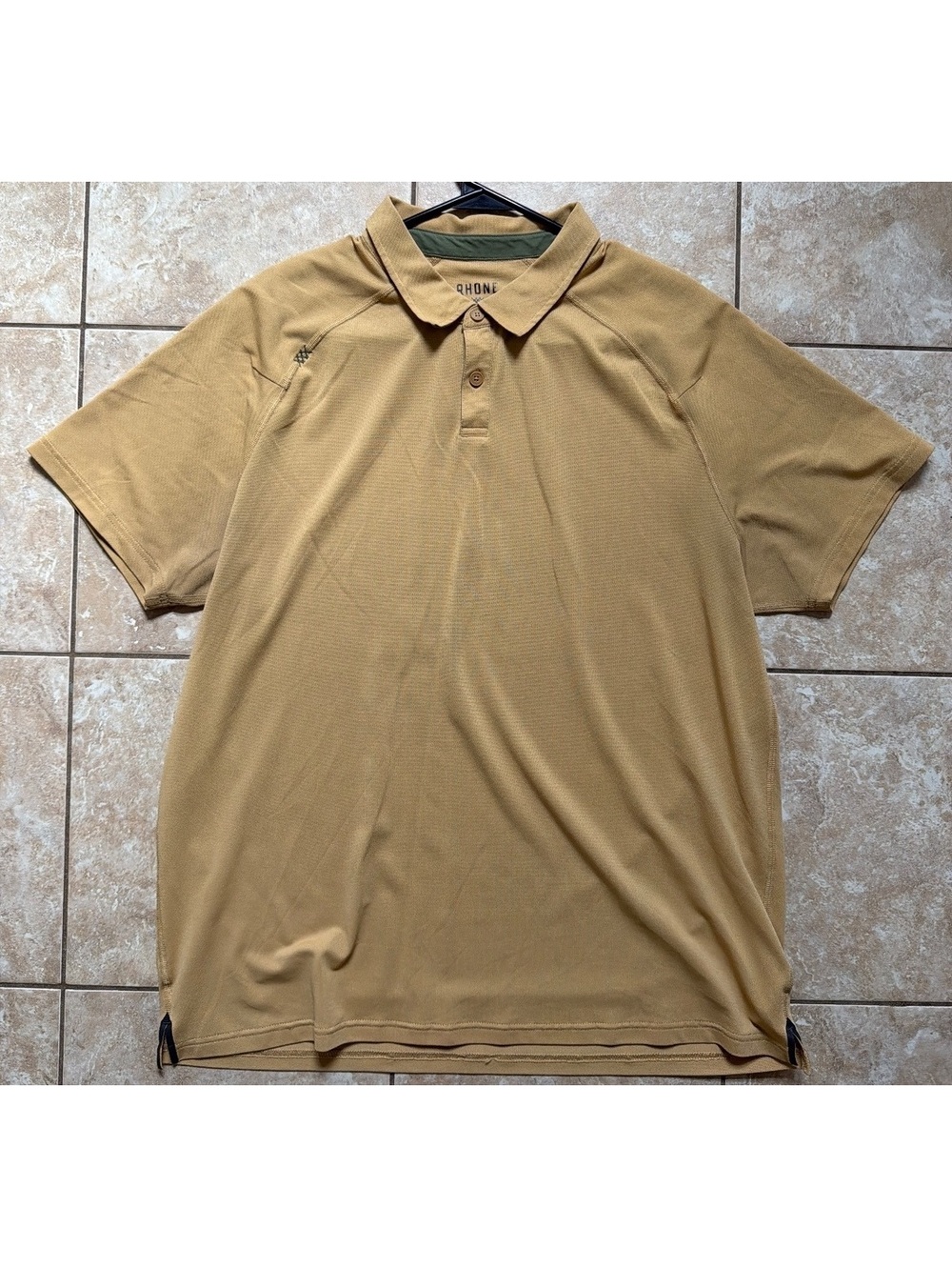 XL - Men - Rhone Polo Shirt Tan Beige Golf Casual